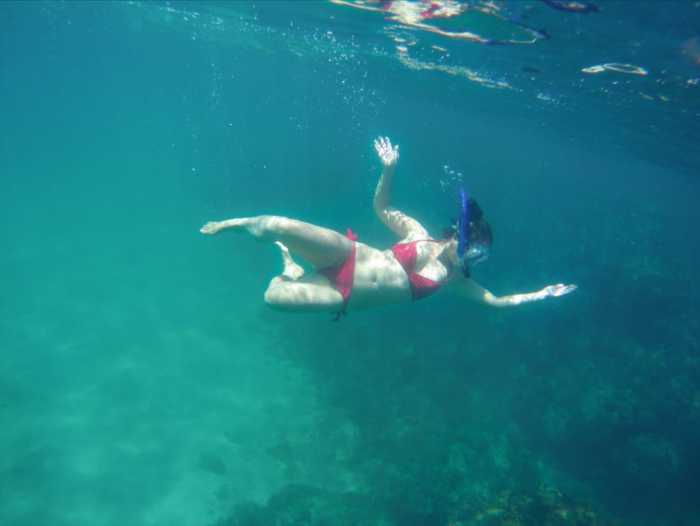 Haciendo snorkel en Punta Uva